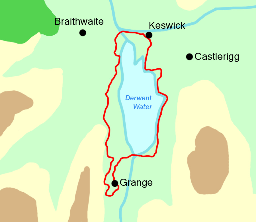 Derwentwater Round map